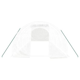 Tuinkas met stalen frame 24 m&sup2; 8x3x2 m wit 4