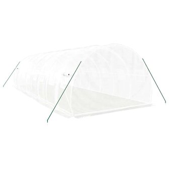 Tuinkas met stalen frame 24 m&sup2; 8x3x2 m wit 6