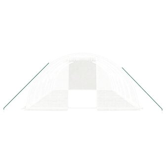 Tuinkas met stalen frame 24 m&sup2; 6x4x2 m wit 4