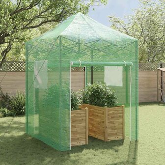 Kas met pop-up frame met dak Groen 200 x 200 x 300 cm IJzer 3