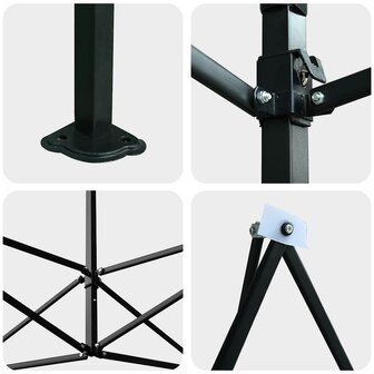 Kas met pop-up frame met dak Groen 280 x 410 x 315 cm IJzer 7