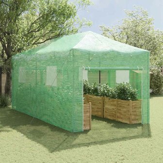 Kas met pop-up frame met dak Groen 290 x 580 x 315 cm IJzer 3