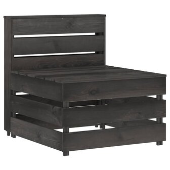 Tuinmiddenbank pallet ge&iuml;mpregneerd grenenhout grijs 1