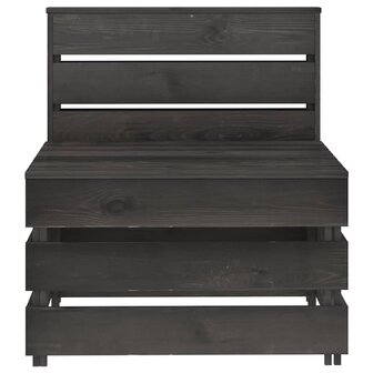 Tuinmiddenbank pallet ge&iuml;mpregneerd grenenhout grijs 3