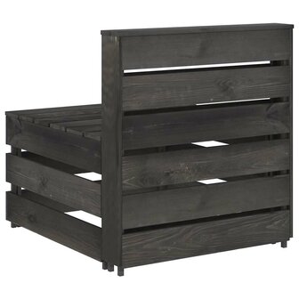 Tuinmiddenbank pallet ge&iuml;mpregneerd grenenhout grijs 5