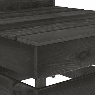 Tuinmiddenbank pallet ge&iuml;mpregneerd grenenhout grijs 6