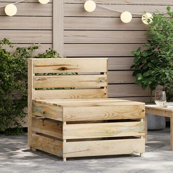 Tuinmiddenbank pallet ge&iuml;mpregneerd grenenhout 2