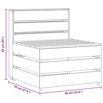 Tuinmiddenbank pallet ge&iuml;mpregneerd grenenhout 7