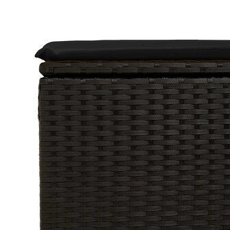 Tuinkruk met kussen zwart 55x55x37 cm poly rattan 5