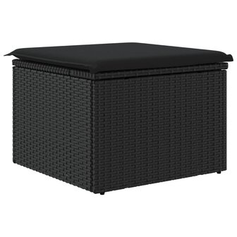 Tuinkruk met kussen zwart 55x55x37 cm poly rattan 6