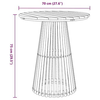 Bijzettafel Bruin 70 x 70 x 75 cm Massief Teakhout 7