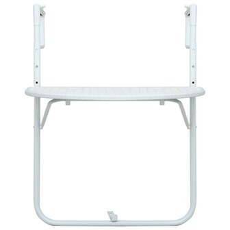 Balkontafel hangend 60x64x83,5 cm rattan-look kunststof wit 2