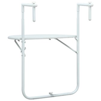 Balkontafel hangend 60x64x83,5 cm rattan-look kunststof wit 4