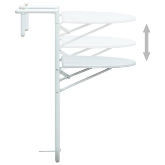 Balkontafel hangend 60x64x83,5 cm rattan-look kunststof wit 5