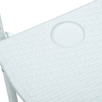 Balkontafel hangend 60x64x83,5 cm rattan-look kunststof wit 8