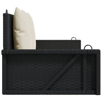 Schommelbank met kussens zwart 119x56x48 cm poly rattan 5
