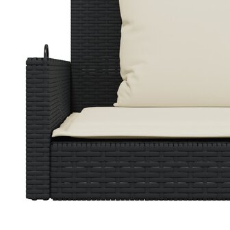 Schommelbank met kussens zwart 119x56x48 cm poly rattan 8