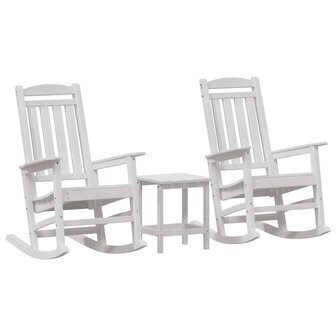 Schommelstoel 3 pcs Wit Polyetheen 2