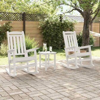 Schommelstoel 3 pcs Wit Polyetheen 4