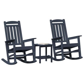 Schommelstoel 3 pcs Marineblauw Polyetheen 3