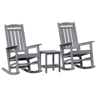 Schommelstoel 3 pcs Lichtgrijs Polyetheen 2