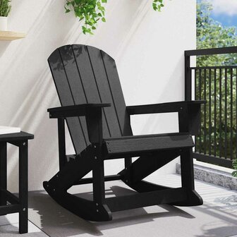 Adirondack Schommelstoel Zwart 92 x 73,5 x 92 cm HDPE 3