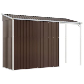 Tuinschuur met verlengd dak 277x107x181 cm staal bruin 6