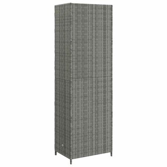 Tuinkast 59x40x180 cm poly rattan grijs 8