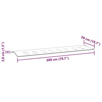 Tuinbankkussen 200x50x4 cm oxford stof antracietkleurig 7