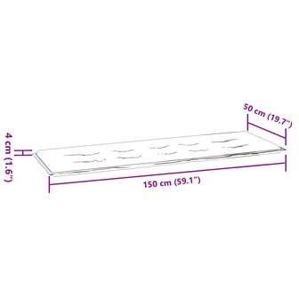 Bankkussen Blad Bladpatroon 150 x 50 x 3 cm Oxford Stof 9
