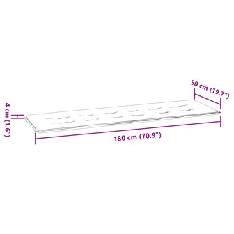 Bankkussen Blad Bladpatroon 150 x 50 x 3 cm Oxford Stof 9