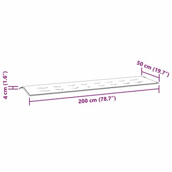 Bankkussen Blad Bladpatroon 200 x 50 x 3 cm Oxford Stof 9