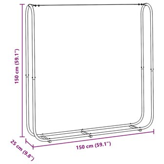 Haardhoutrek 150x25x150 cm gegalvaniseerd staal 8