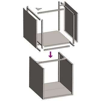 Brandhoutrek 40x40x40 cm koudgewalst staal wit 9