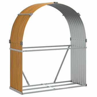 Haardhoutopslag 120x45x140 cm gegalvaniseerd staal houtlook 2