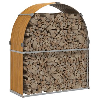 Haardhoutopslag 120x45x140 cm gegalvaniseerd staal houtlook 3