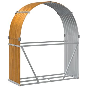 Haardhoutopslag 120x45x140 cm gegalvaniseerd staal houtlook 6