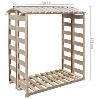 Haardhoutopslag 150x90x176 cm ge&iuml;mpregneerd grenenhout 3