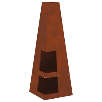 Vuurkorf Bruin 35 x 35 x 100 cm Weerbestendig staal 2