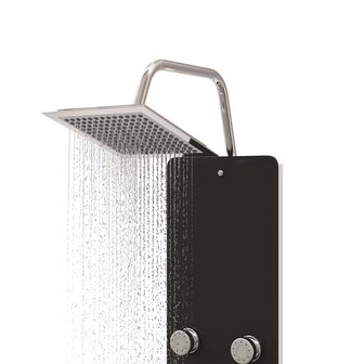 Douchepaneel 25x47,5x130 cm glas zwart  4