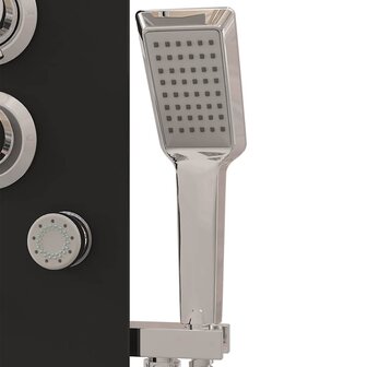 Douchepaneel 25x47,5x130 cm glas zwart  7