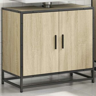 Wastafelkast Sonoma eiken 65x33x60 cm bewerkt hout 3