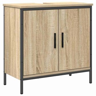 Badkamermeubelset met plank met opslag 2 pcs Bruin Bewerkt hout 6