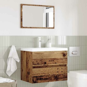 Badkamermeubelset 2 pcs Oud Hout Geperst Hout en Metaal 4