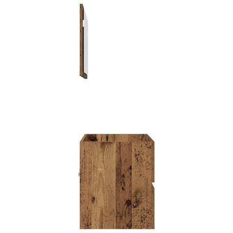 Badkamermeubelset 2 pcs Oud Hout Geperst Hout en Metaal 9