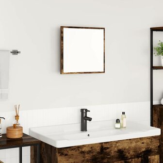 LED Badkamer Spiegel met spiegel Gerookt eiken 40 x 37 x 8.5 cm 1