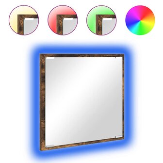 LED Badkamer Spiegel met spiegel Gerookt eiken 40 x 37 x 8.5 cm 3