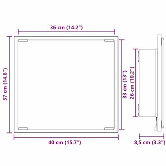 LED Badkamer Spiegel met spiegel Gerookt eiken 40 x 37 x 8.5 cm 9
