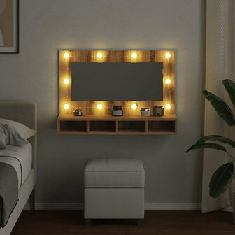 Spiegelkast met LED Artisan Eiken 90x31,5x62 cm 4
