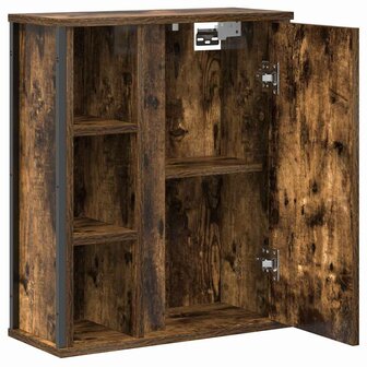 Badkamerwandkast met spiegel 50x21x60 cm gerookt eikenkleurig 5